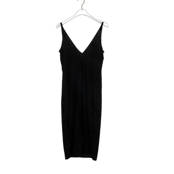 Forever 21 Black Ribbed Velvet Body Con Dress Mini Dress Sexy Going Out Club S - Picture 2 of 10